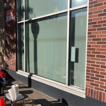 glass graffiti removal after